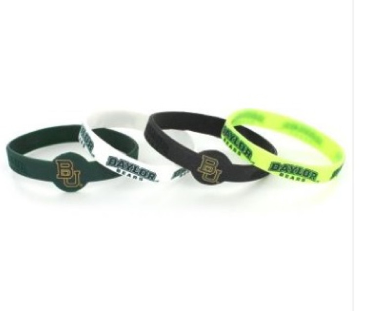 Baylor Bears Bracelets 4 Pack Silicone Alternate Design