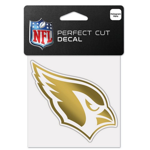 Arizona Cardinals Decal 4x4 Perfect Cut Metallic Gold -