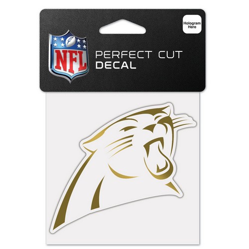 Wincraft Carolina Panthers Decal 4x4 Perfect Cut Metallic Gold -