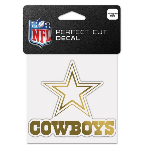 Dallas Cowboys Decal 4x4 Perfect Cut Metallic Gold -