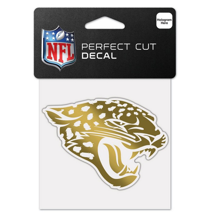 Jacksonville Jaguars Decal 4x4 Perfect Cut Metallic Gold