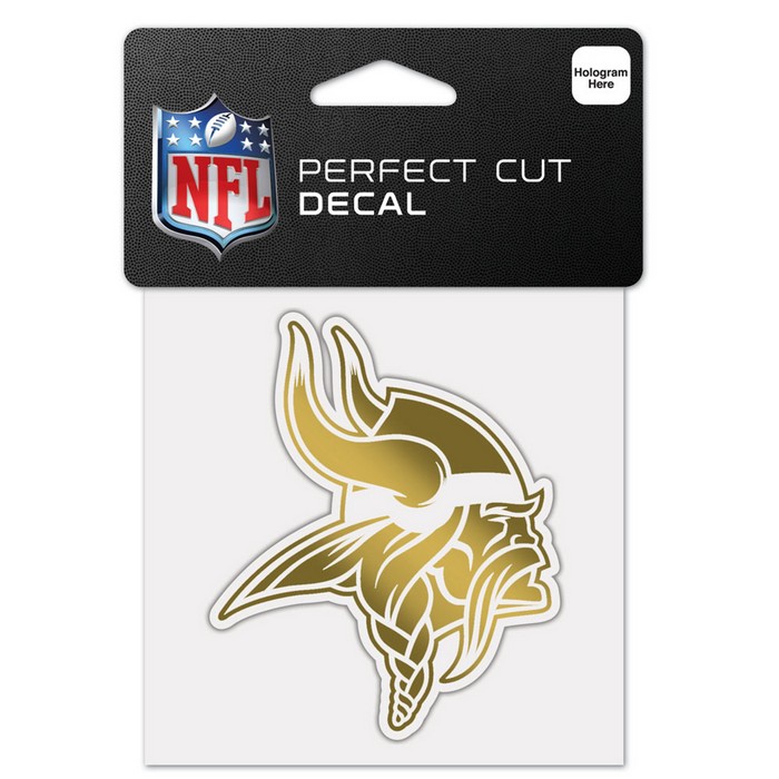 Wincraft Minnesota Vikings Decal 4x4 Perfect Cut Metallic Gold -