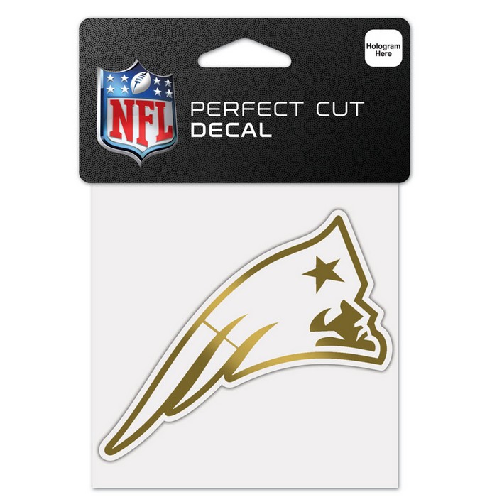 Wincraft New England Patriots Decal 4x4 Perfect Cut Metallic Gold -