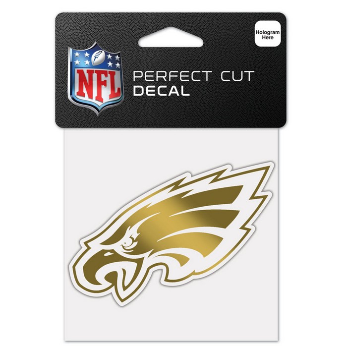 Philadelphia Eagles Decal 4x4 Perfect Cut Metallic Gold -