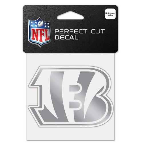 Wincraft Cincinnati Bengals Decal 4x4 Perfect Cut Metallic Silver -