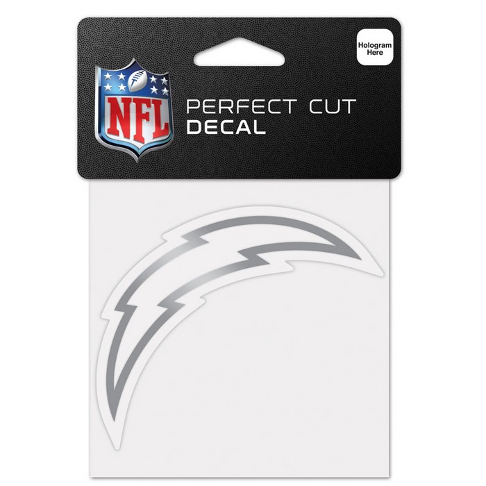 Los Angeles Chargers Decal 4x4 Perfect Cut Metallic Silver -