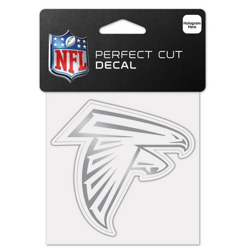 Atlanta Falcons Decal 4x4 Perfect Cut Metallic Silver -