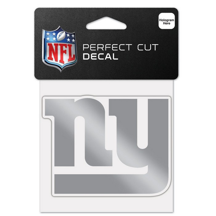 Wincraft New York Giants Decal 4x4 Perfect Cut Metallic Silver -