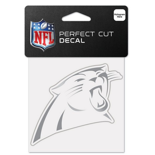 Wincraft Carolina Panthers Decal 4x4 Perfect Cut Metallic Silver -