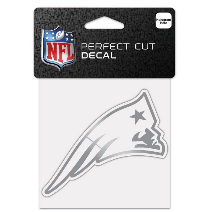 Wincraft New England Patriots Decal 4x4 Perfect Cut Metallic Silver -