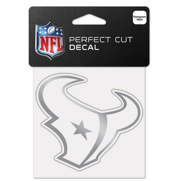 Wincraft Houston Texans Decal 4x4 Perfect Cut Metallic Silver -