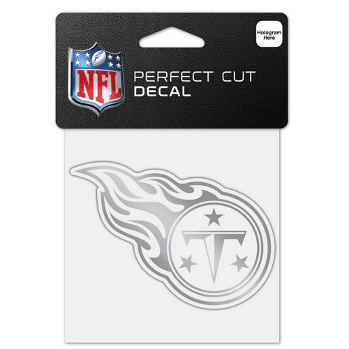 Wincraft Tennessee Titans Decal 4x4 Perfect Cut Metallic Silver -