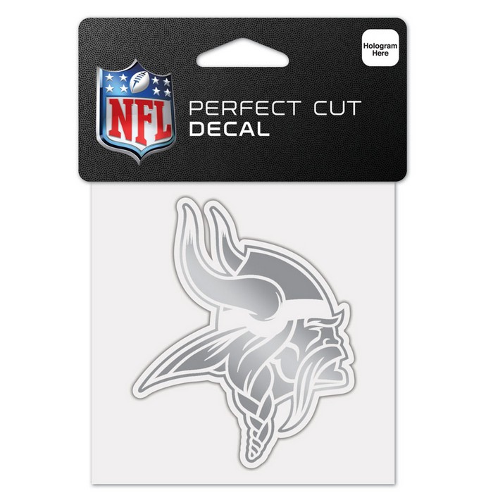 Minnesota Vikings Decal 4x4 Perfect Cut Metallic Silver -