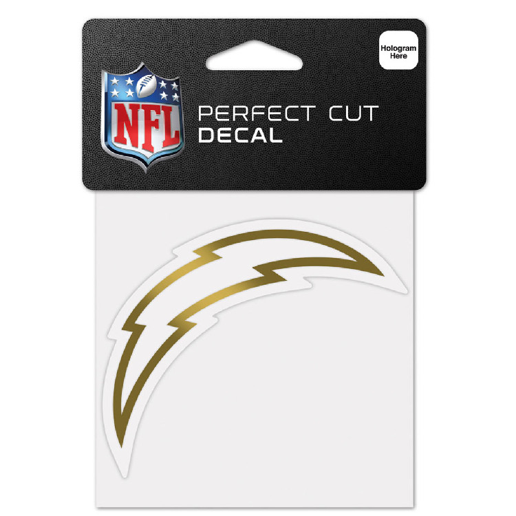 Los Angeles Chargers Decal 4x4 Perfect Cut Metallic Gold