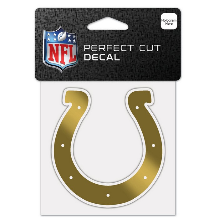 Indianapolis Colts Decal 4x4 Perfect Cut Metallic Gold -