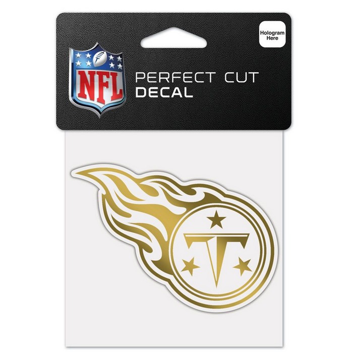 Tennessee Titans Decal 4x4 Perfect Cut Metallic Gold -