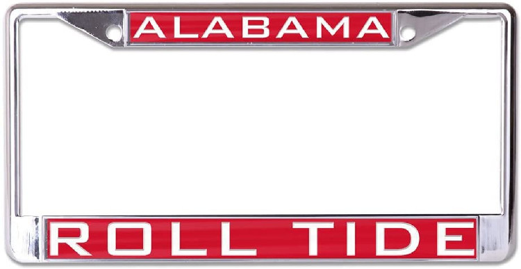 Alabama Crimson Tide License Plate Frame Inlaid Style Roll Tide Design