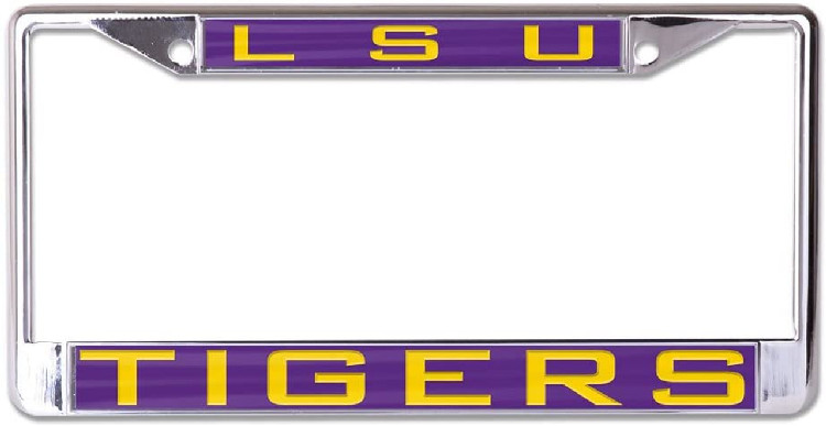 LSU Tigers License Plate Frame Inlaid Style