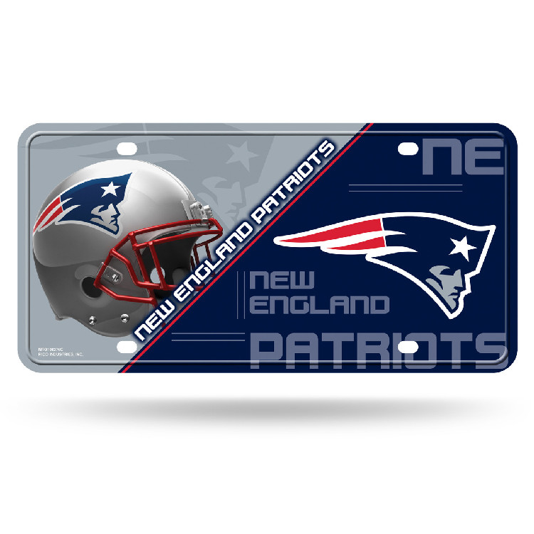 New England Patriots License Plate Metal