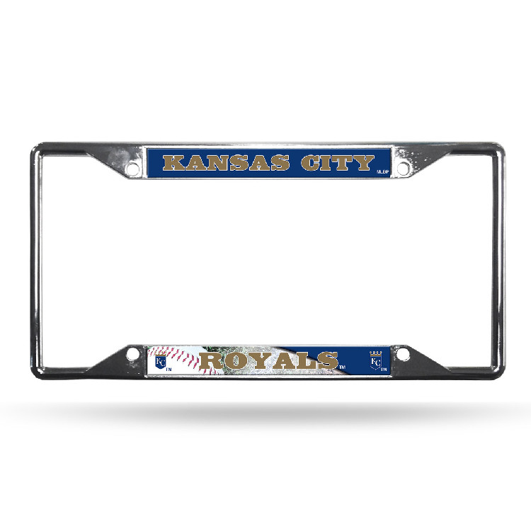 Kansas City Royals License Plate Frame Chrome EZ View