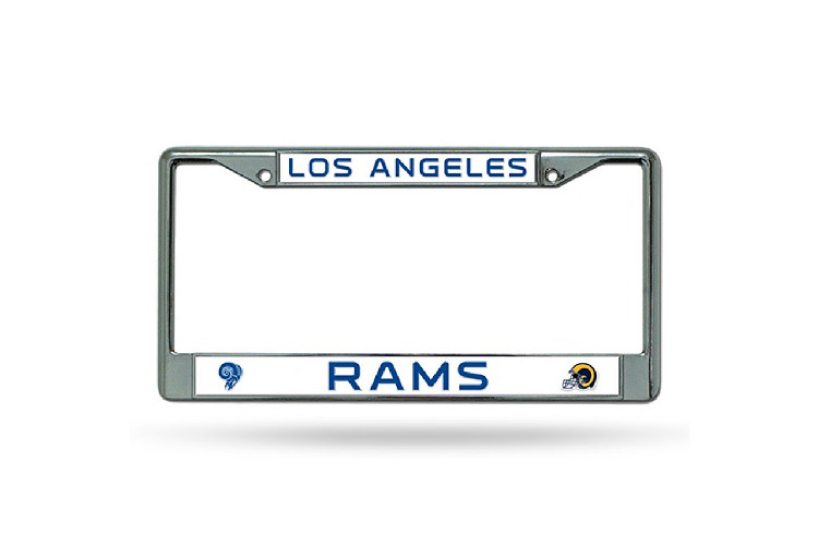 Los Angeles Rams License Plate Frame Chrome Retro Design