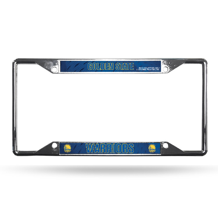 Golden State Warriors License Plate Frame Chrome EZ View