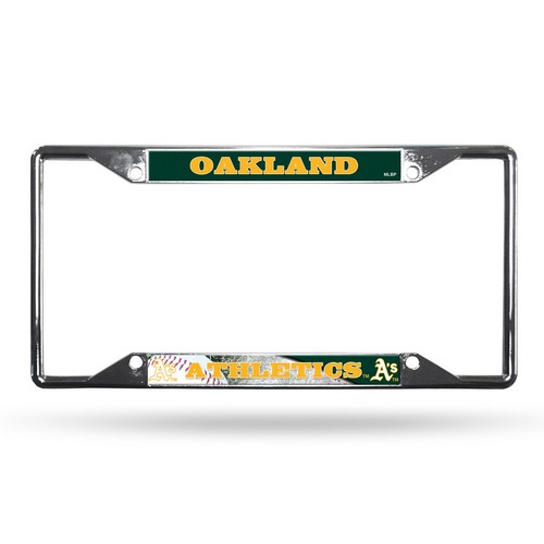 Rico Industries Oakland Athletics License Plate Frame Chrome EZ View -