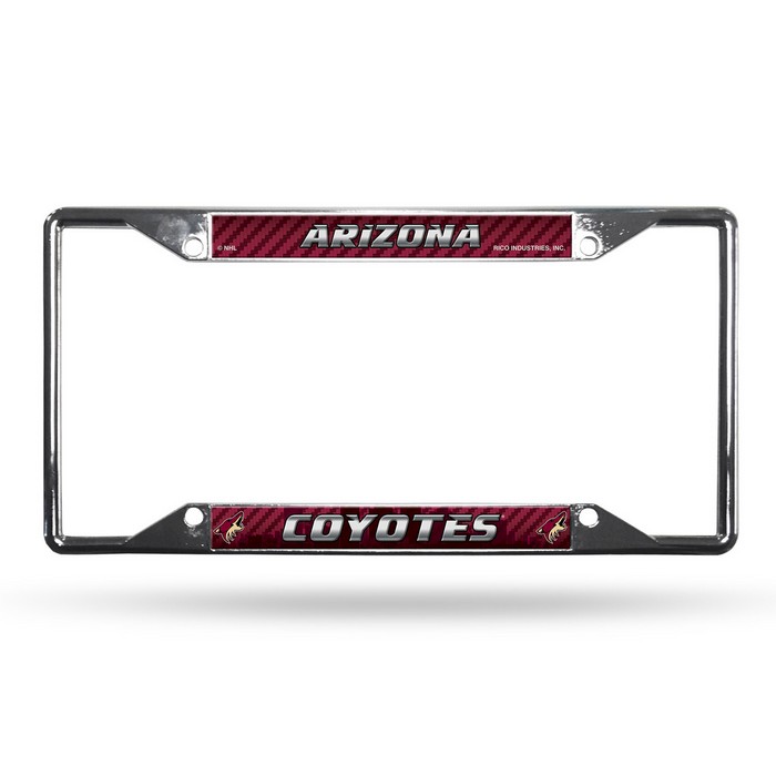 Rico Industries Arizona Coyotes License Plate Frame Chrome EZ View -