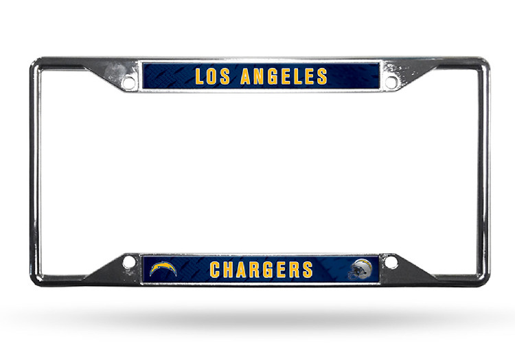 Los Angeles Chargers License Plate Frame Chrome EZ View