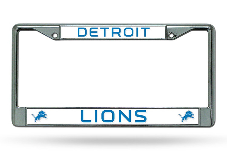 Detroit Lions License Plate Frame Chrome