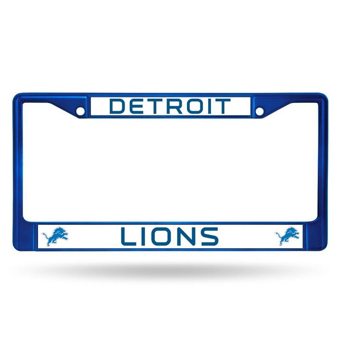 Rico Industries Detroit Lions License Plate Frame Metal Blue -