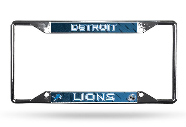 Detroit Lions License Plate Frame Chrome EZ View New