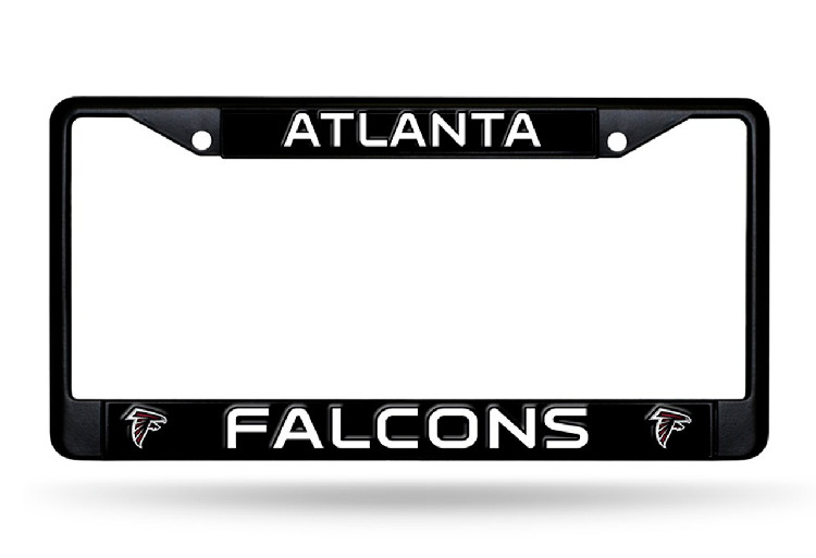 Atlanta Falcons License Plate Frame Chrome Black