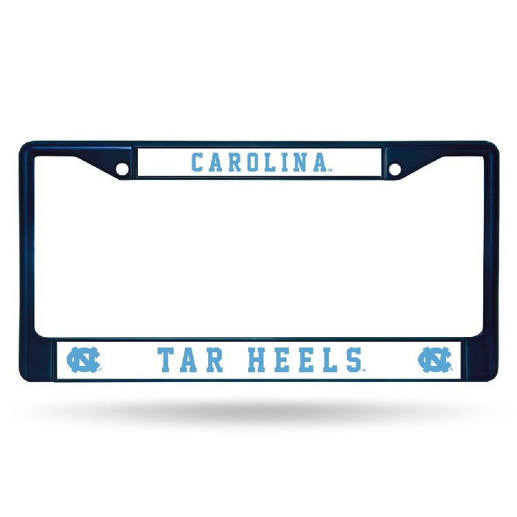 North Carolina Tar Heels License Plate Frame Metal Navy