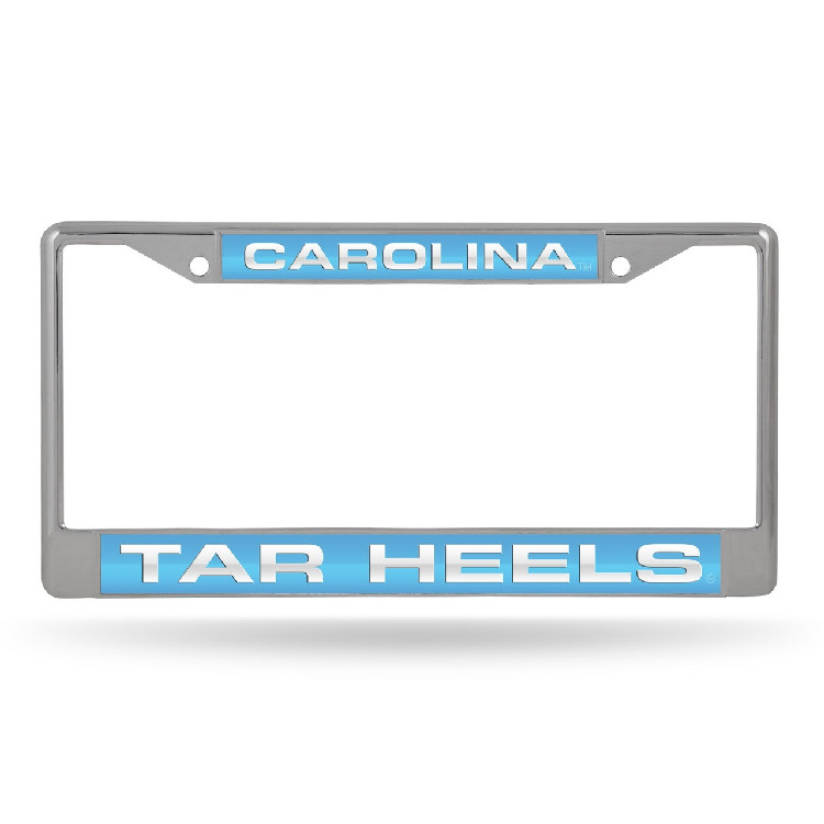 North Carolina Tar Heels License Plate Frame Laser Cut Chrome