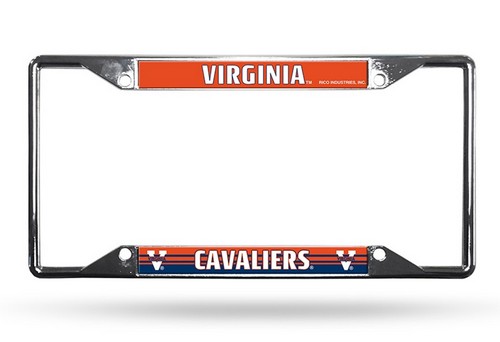 Rico Industries Virginia Cavaliers License Plate Frame Chrome EZ View