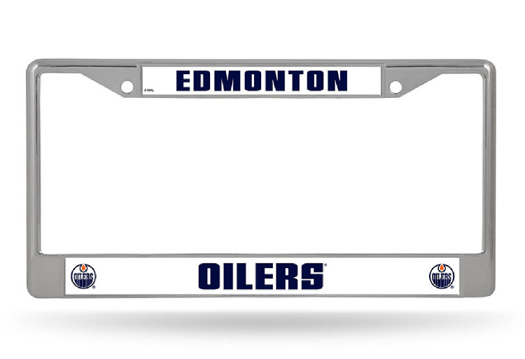 Edmonton Oilers License Plate Frame Chrome