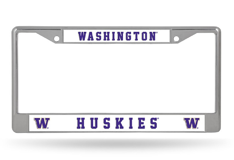 Washington Huskies License Plate Frame Chrome