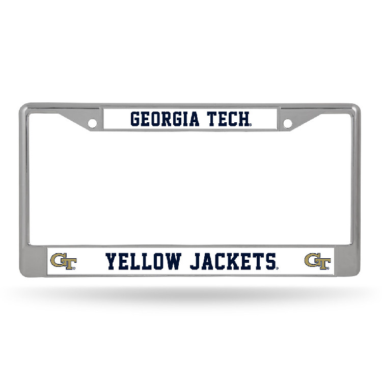 Georgia Tech Yellow Jackets License Plate Frame Chrome Alternate