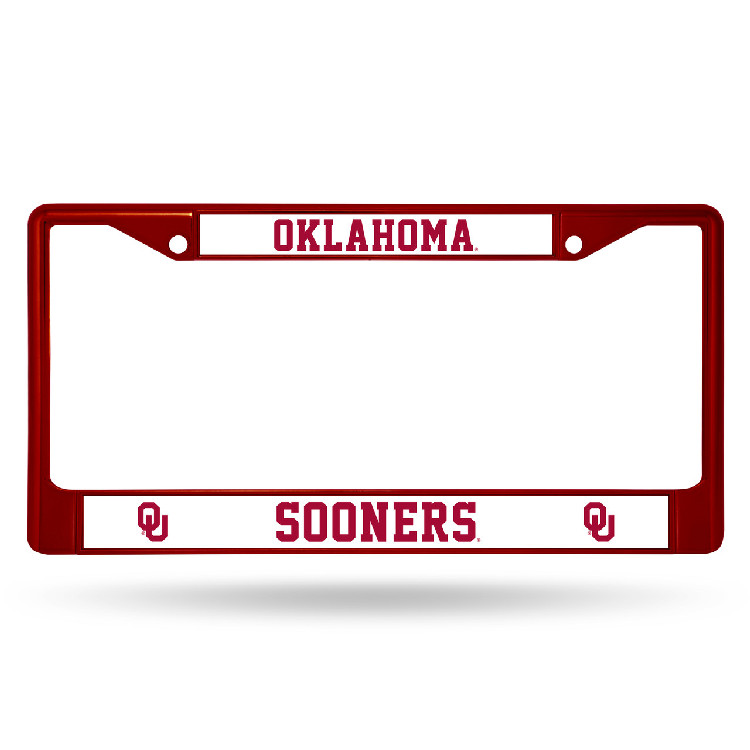 Oklahoma Sooners License Plate Frame Metal Maroon