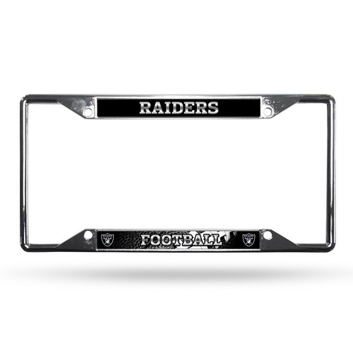 Rico Industries Las Vegas Raiders License Plate Frame Chrome EZ View Raiders Nation