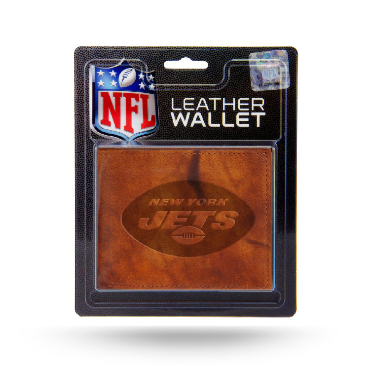 New York Jets Wallet Billfold Leather Embossed