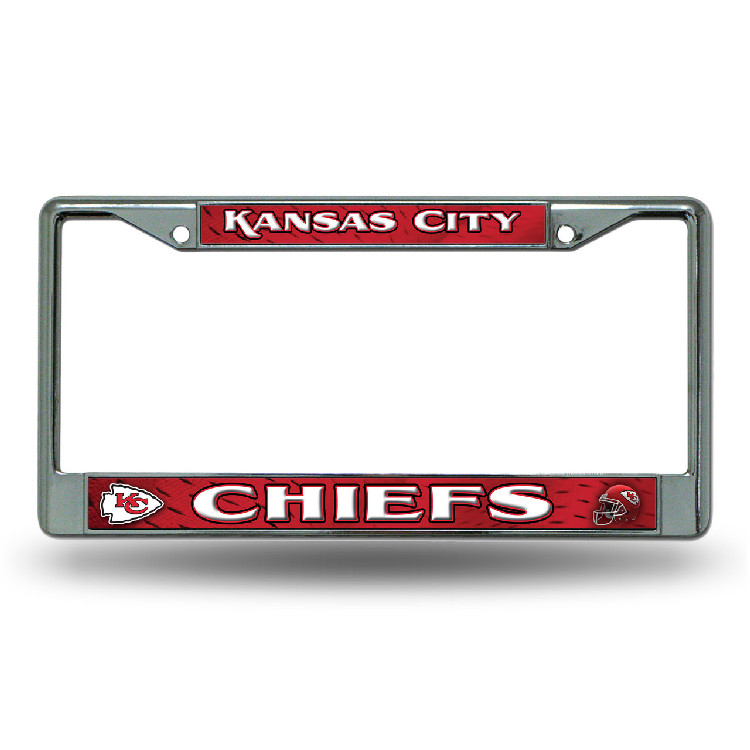 Kansas City Chiefs License Plate Frame Chrome Printed Insert