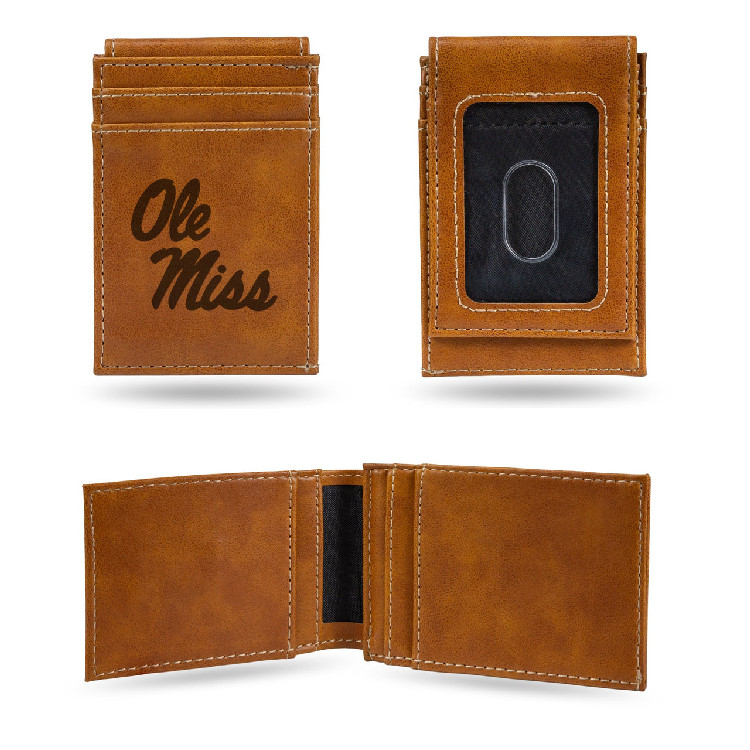 Mississippi Rebels Wallet Front Pocket Laser Engraved