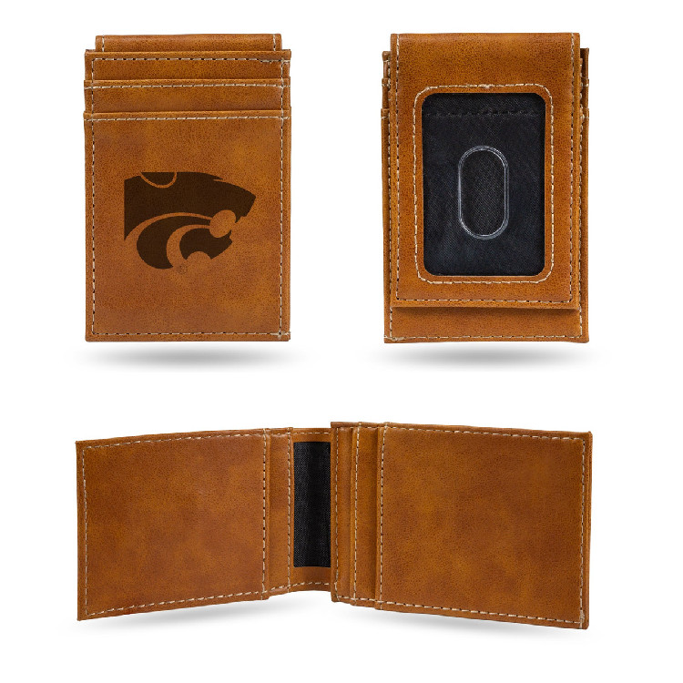 Kansas State Wildcats Wallet Front Pocket Laser Engraved