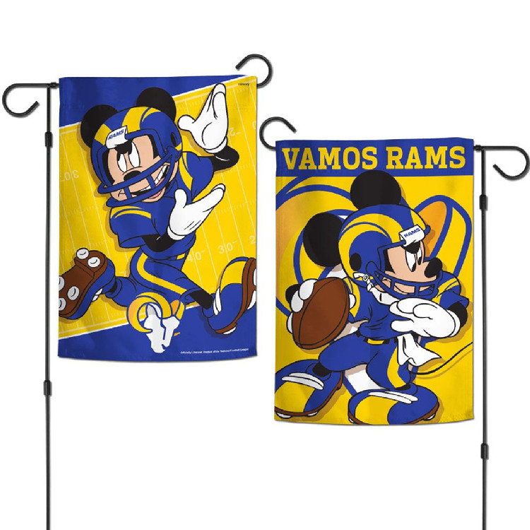 Los Angeles Rams Flag 12x18 Garden Style 2 Sided Disney