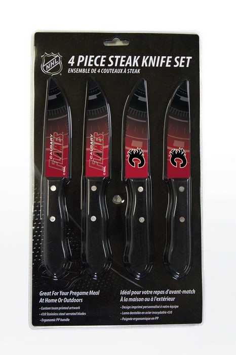 The Sports Vault Calgary Flames Knife Set - Steak - 4 Pack -