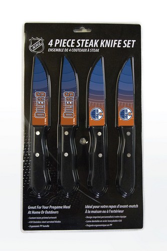 The Sports Vault Edmonton Oilers Knife Set - Steak - 4 Pack -