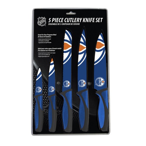 The Sports Vault Edmonton Oilers Knife Set - Kitchen - 5 Pack -