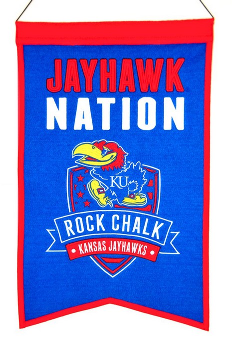 Kansas Jayhawks Banner 14x22 Wool Nations